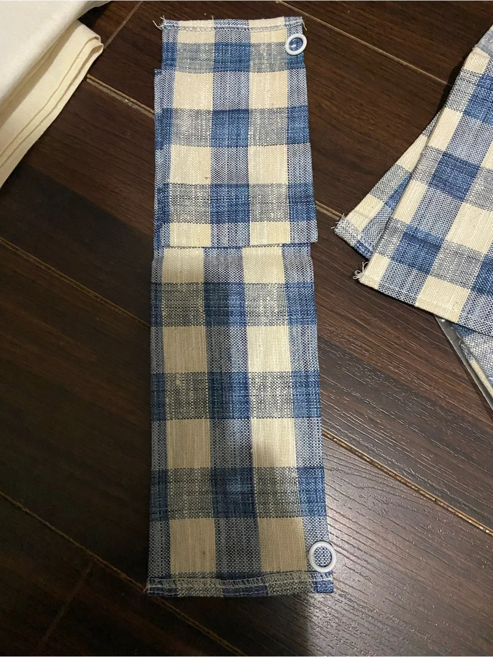 Country-style blue plaid blackout curtain valance Set